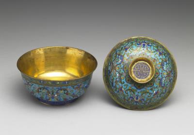 图片[2]-Copper lidded bowl in cloisonne enamels, Qing dynasty (1644-1911)-China Archive